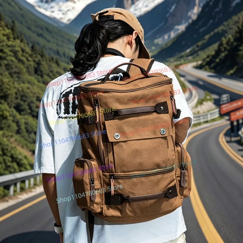 Laptop Accessories Gifts For Men - 빈티지 캔버스 백팩, 출퇴근 및 여행용