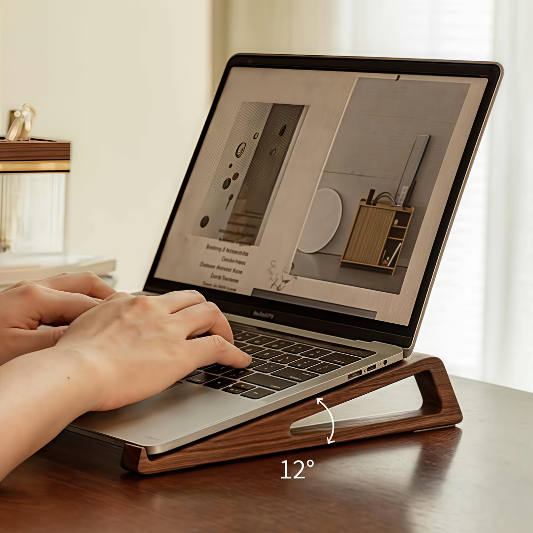 Laptop Accessories Design - 휴대용 접이식 목재 노트북 스탠드-인체공학적 12