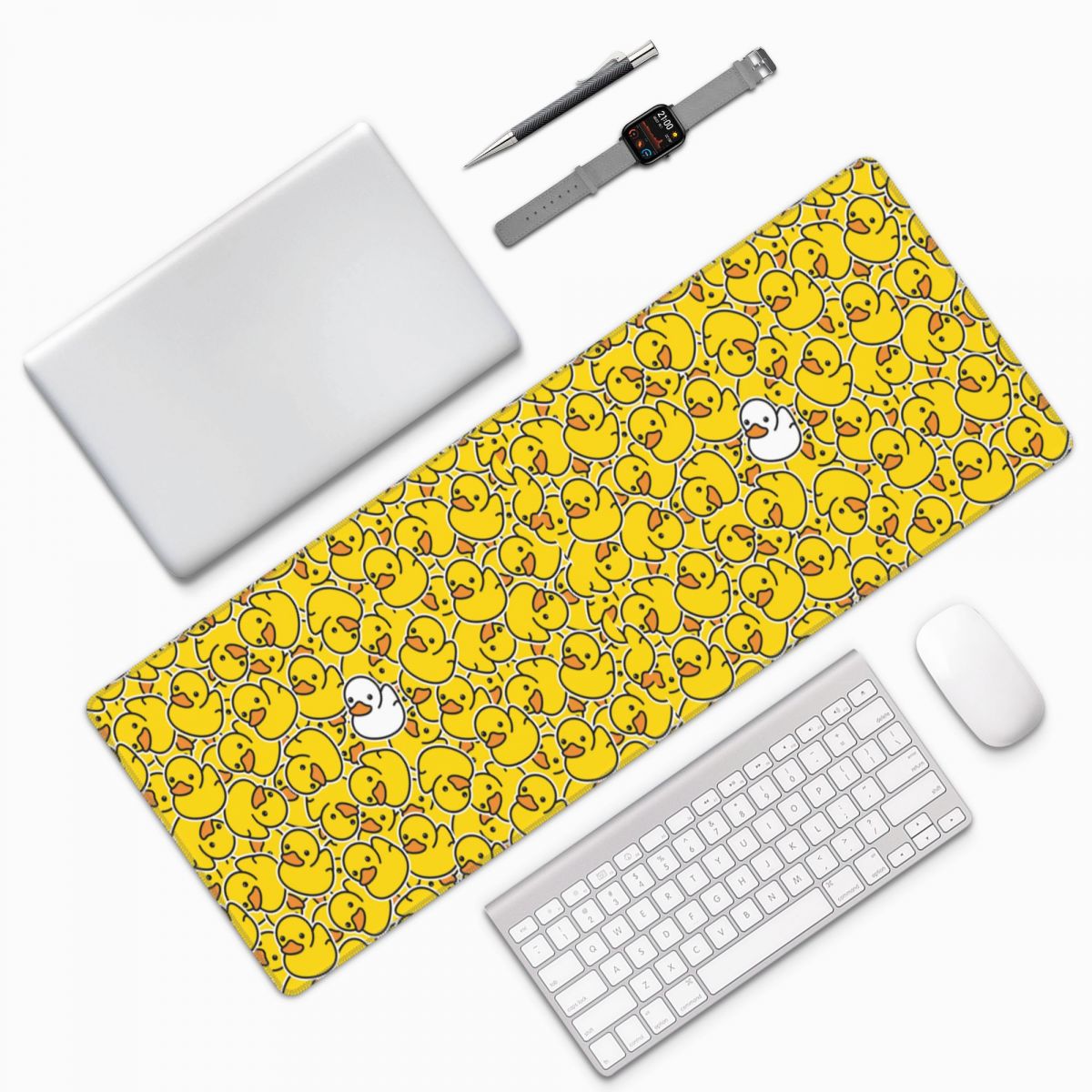 Yellow Laptop Accessories - 노란색 오리 무늬 대형 마우스 패드
