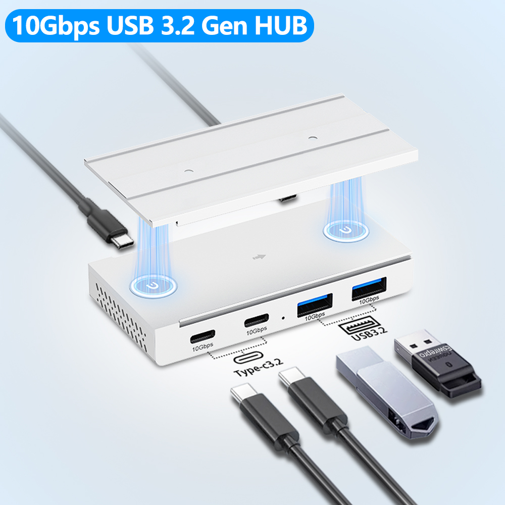 Laptop Accessories For Programmers - 10Gbps USB3.2 Gen2 허브 데스크 마그네틱