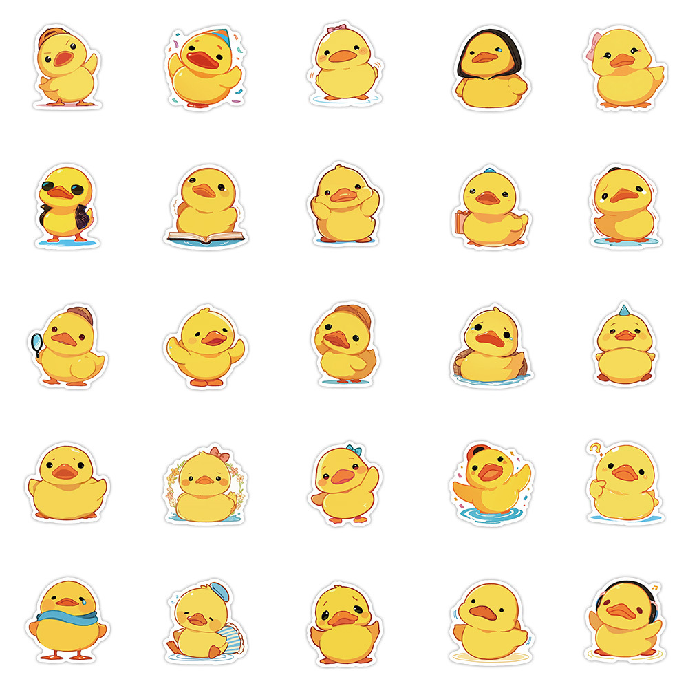 10/30/50PCS 작은 노란색 오리 스티커 귀여운  - Yellow Laptop Accessories 리뷰 및 가격