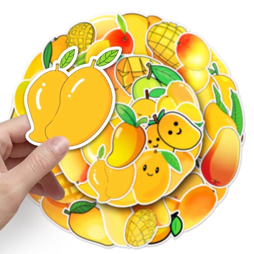 50Pcs Kawaii 노란색 과일 망고 표현 스티커  - Yellow Laptop Accessories 리뷰 및 가격