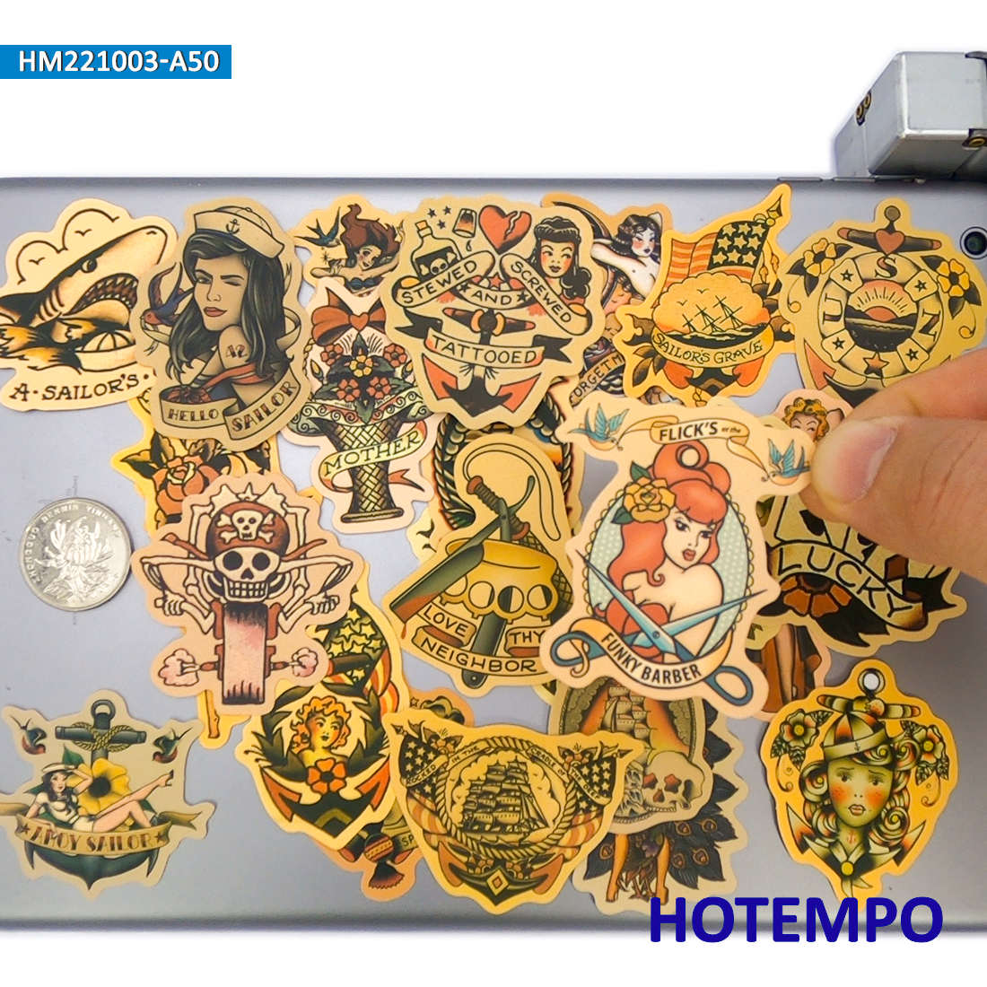 50 개, 황변 레트로 데칼, 올드 스쿨 문신 소녀 선 - Yellow Laptop Accessories 리뷰 및 가격