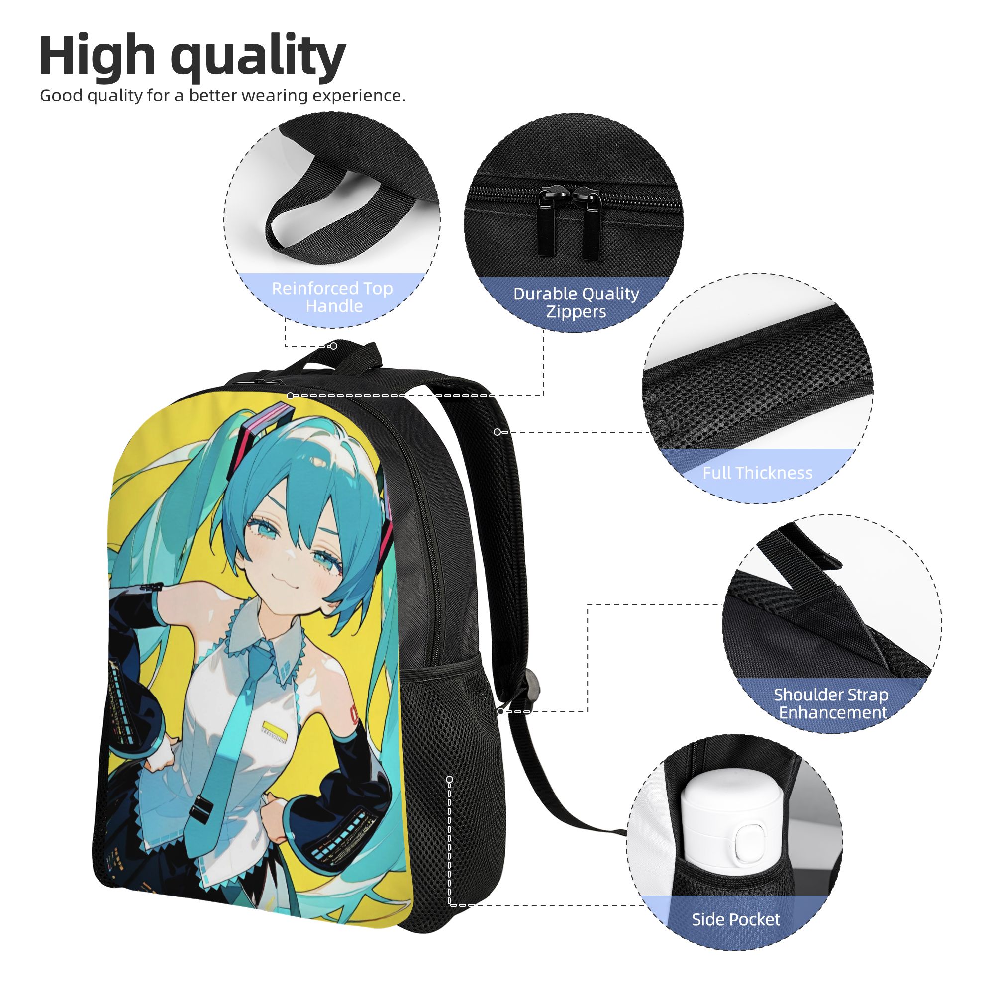 하츠네 미쿠 클래식 백팩 선물 고등학교 작업 애니메이션 - Laptop Accessories Gifts For Men 리뷰 및 가격