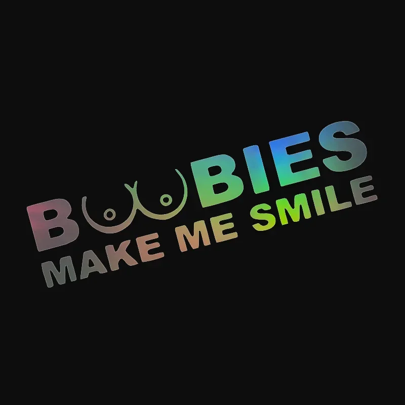 BOOBIES 메이크 미 스마일 자동차 스티커 자동차  - Laptop Accessories Price 리뷰 및 가격