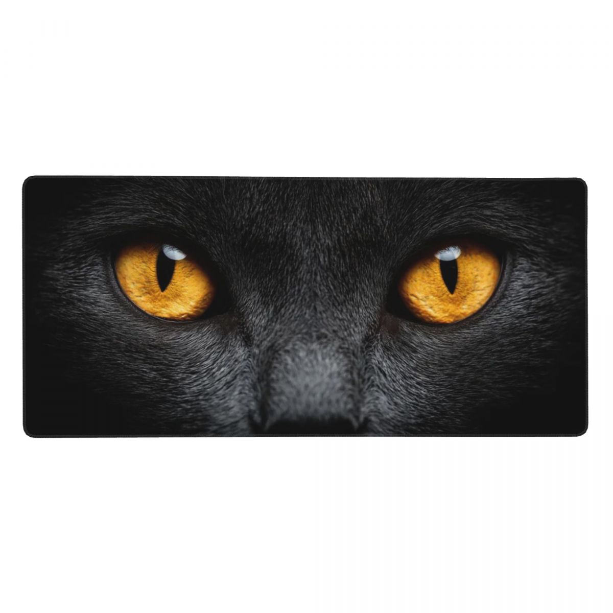 검은 고양이 얼굴과 노란 눈 대형 마우스 패드 컴퓨터  - Yellow Laptop Accessories 리뷰 및 가격