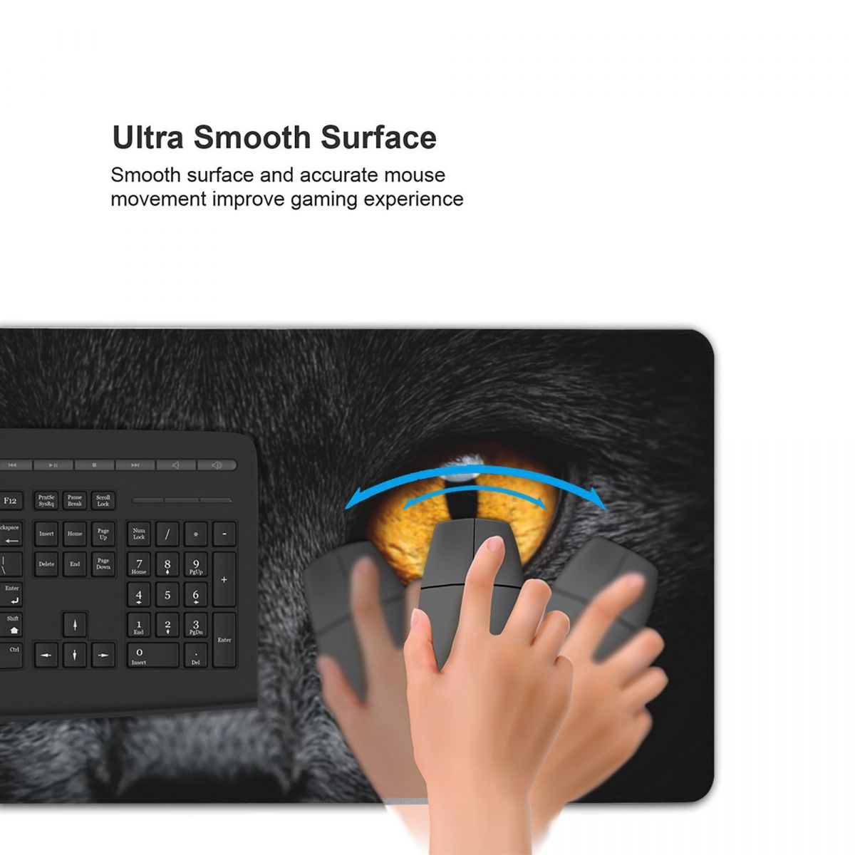 검은 고양이 얼굴과 노란 눈 대형 마우스 패드 컴퓨터  - Yellow Laptop Accessories 리뷰 및 가격