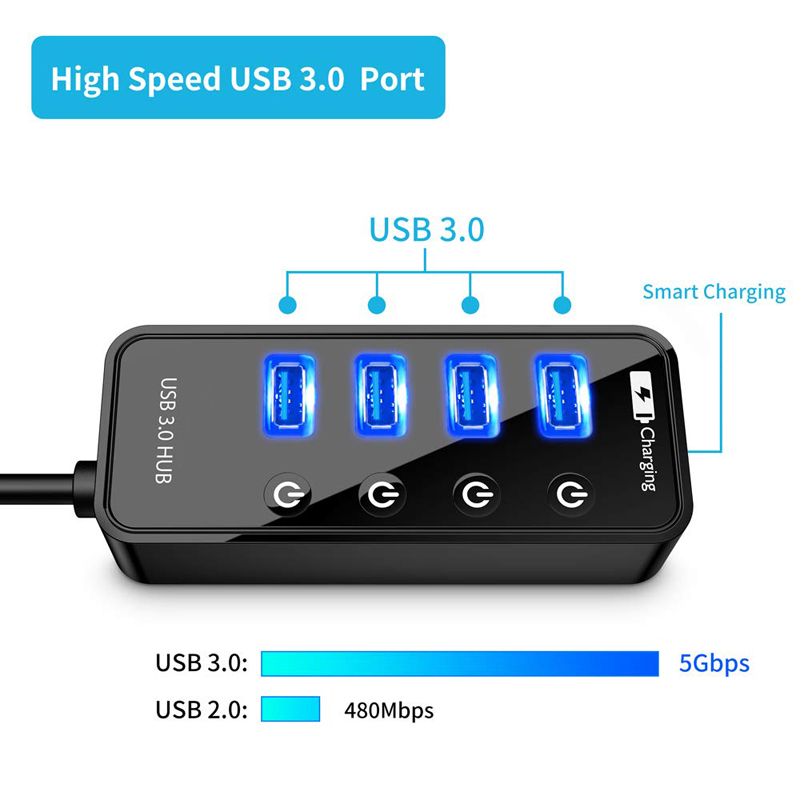 USB 허브 3.0 4 포트 스마트 폰 충전기, 멀티  - Laptop Accessories For Programmers 리뷰 및 가격