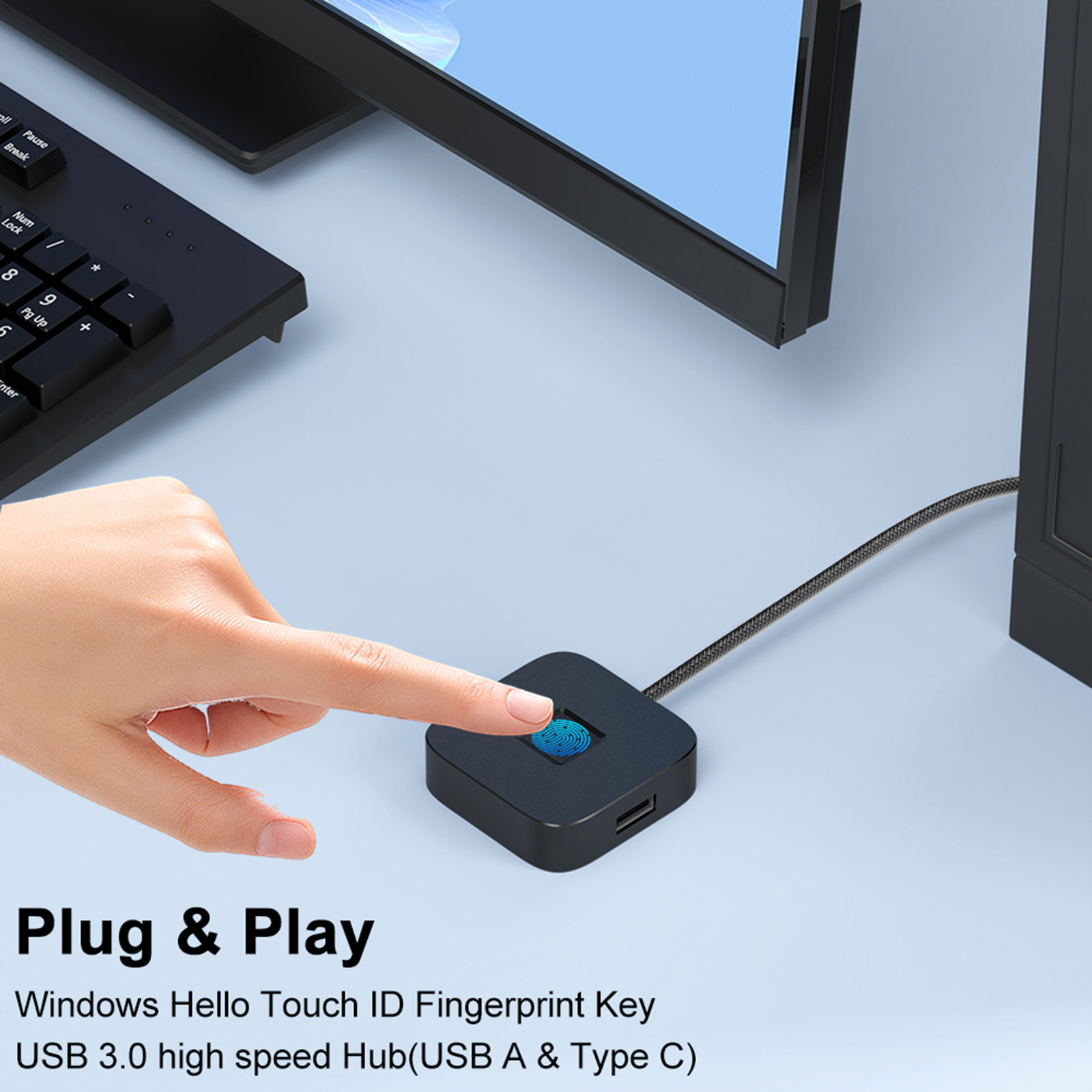 USB 허브가 내장된 지문 스캐너, Windows He - Fingerprint Reader Usb 리뷰 및 가격