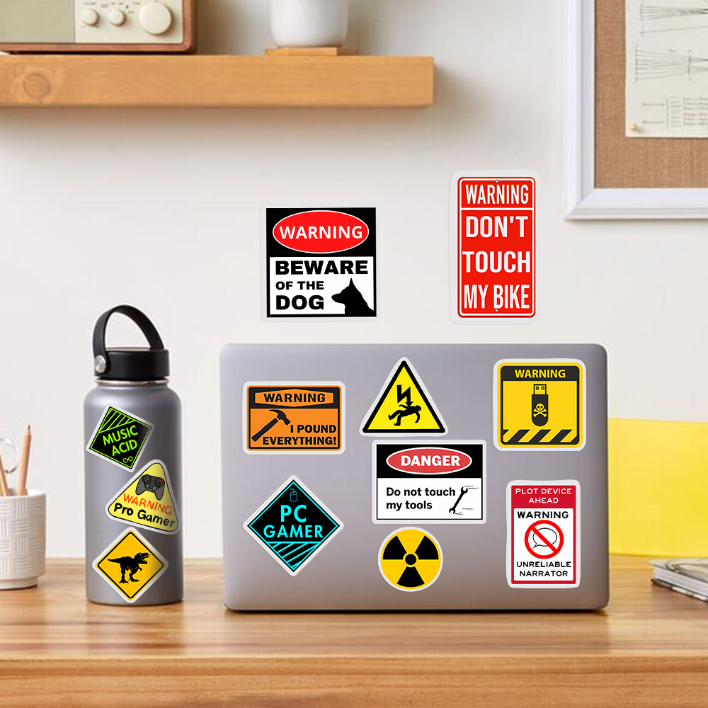 노란색 이상한 경고 스티커 DIY 장난감 선물 방수 데 - Yellow Laptop Accessories 리뷰 및 가격